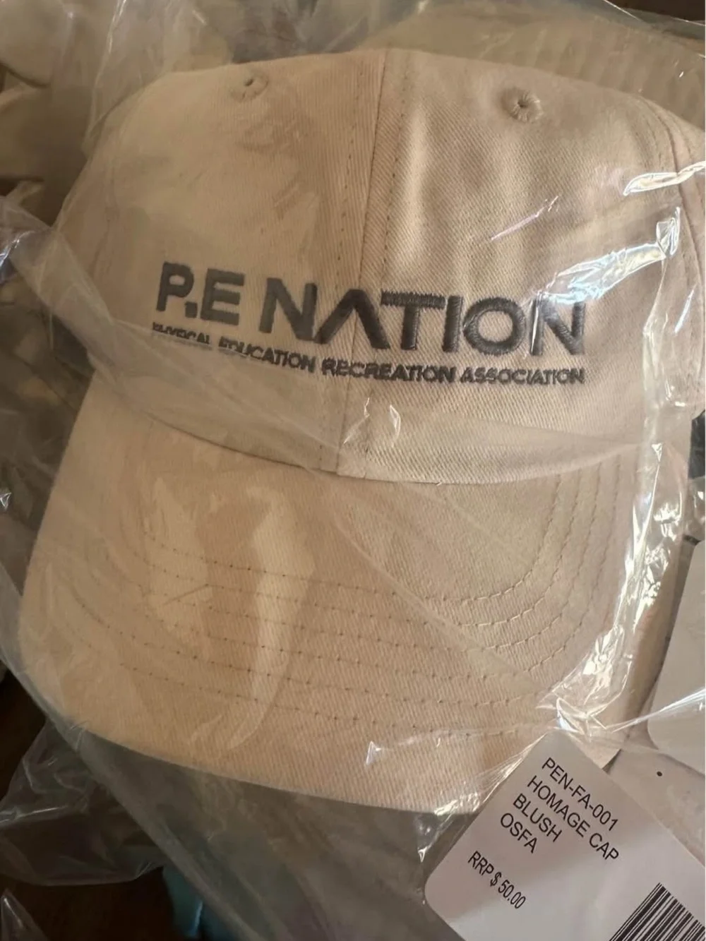 NWT P.E NATION cream Logo Baseball Cap